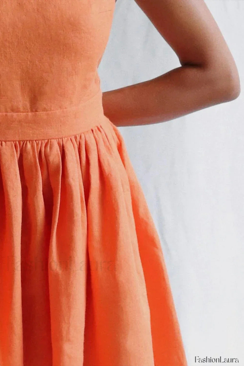 Cotton Halter High Minimalist Dress for Boutique Fashion Look