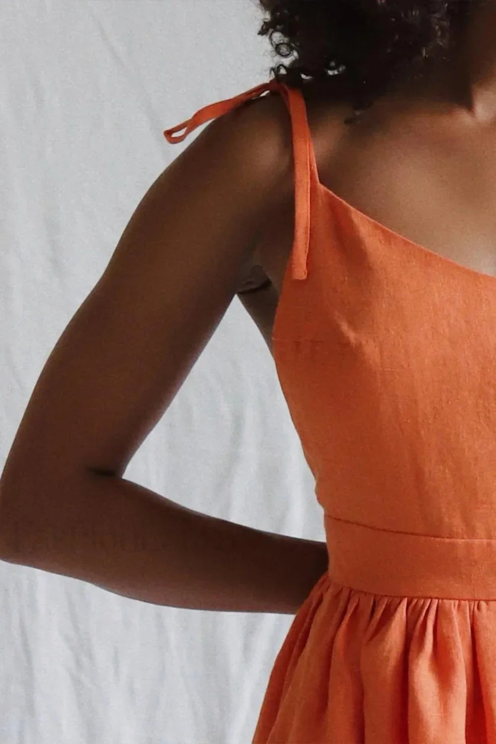 Cotton Halter High Minimalist Dress for Boutique Fashion Look