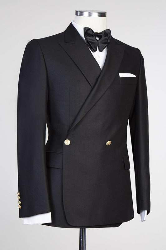 Custom design Black Peaked Lapel New in Men Marriage Suits