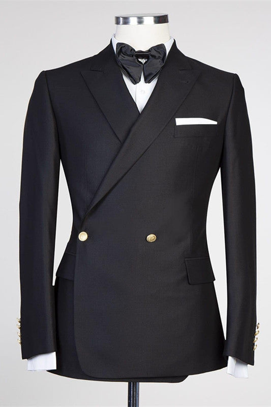 Custom design Black Peaked Lapel New in Men Marriage Suits