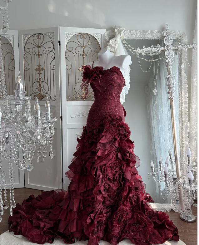 Ball Gown Burgundy Sweet 16 Dress Quinceanera Dresses - View 4 | FashionDia