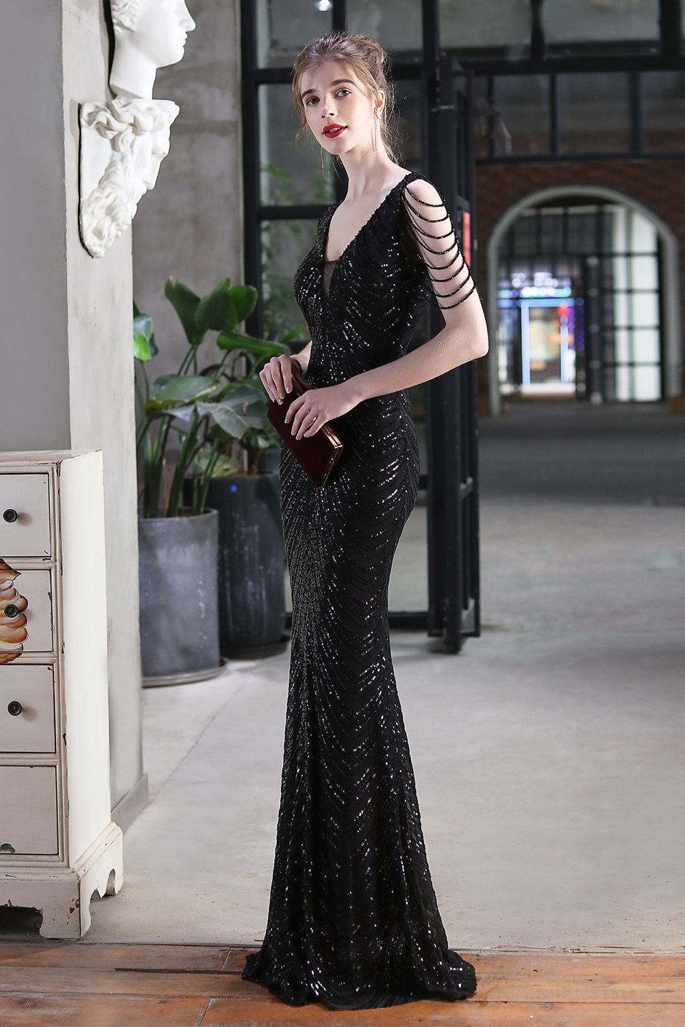 Elegant Sequin Mermaid Contemporary Dress for Boutique Fashion Look