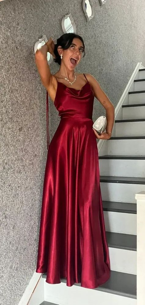 A Line Simple Burgundy Long Prom Dress Bridesmaid Dresses J8363