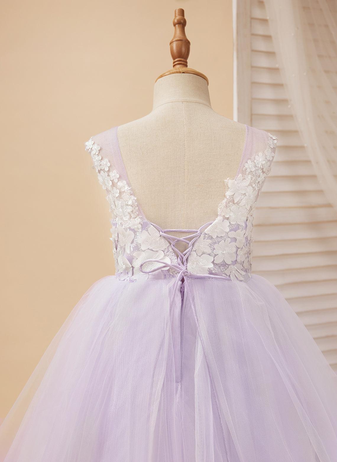 Enchanted Princess Tulle and Lace Flower Girl Dress