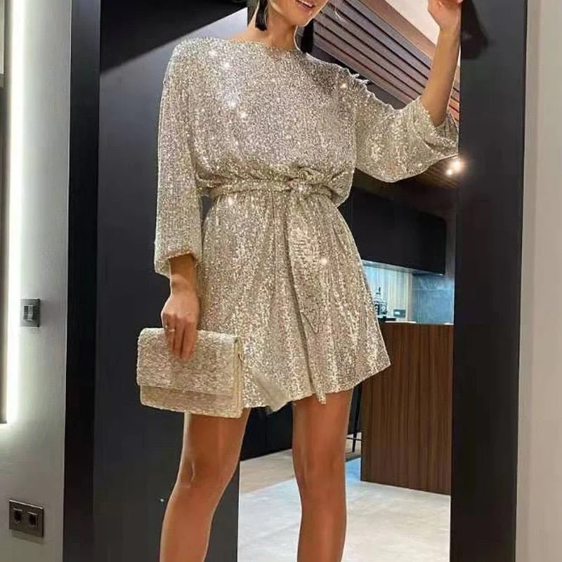 Jennifer Boutique Women's Sequin Mini Dress Premium Wardrobe Essential