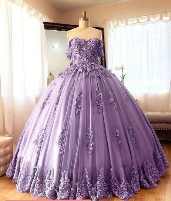 Dusty Blue Lace Quinceanera Dresses Ball Gowns Sweet 16 Dress - View 2 | FashionDia