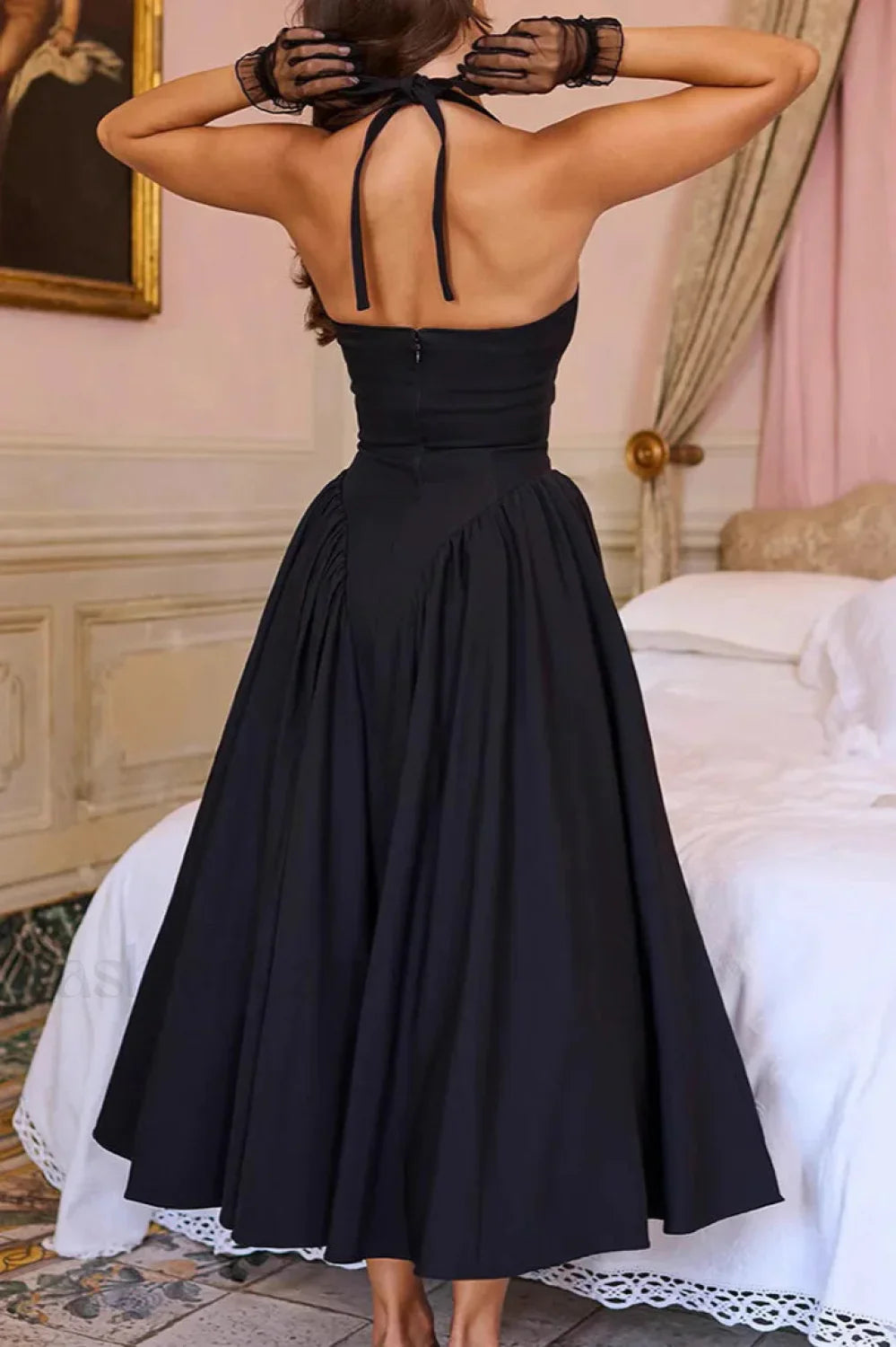 Deep V Neck Dress with Relaxed Fit and Everyday Wear Boutique Fashion Style