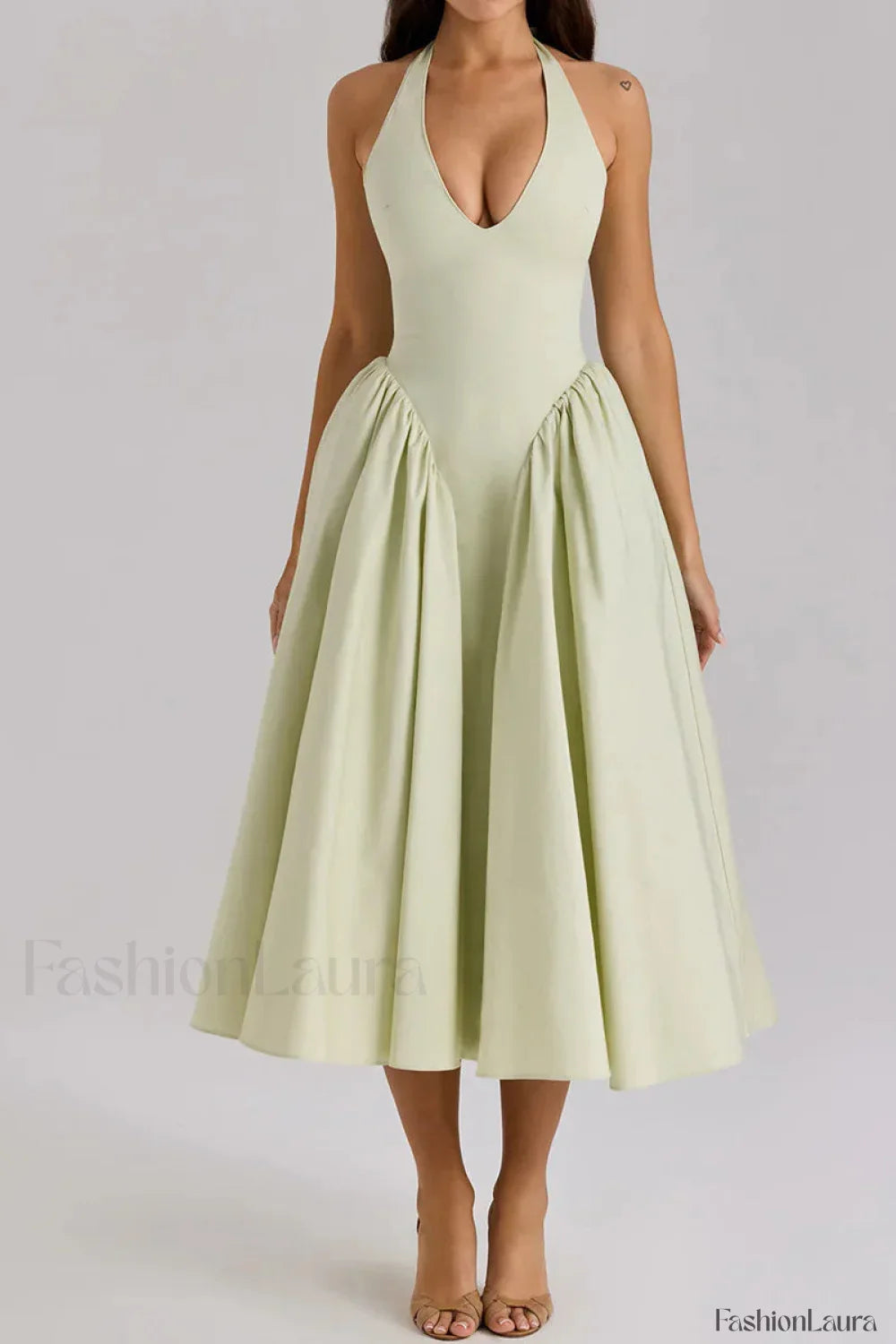 Deep V Neck Dress with Relaxed Fit and Everyday Wear Boutique Fashion Style