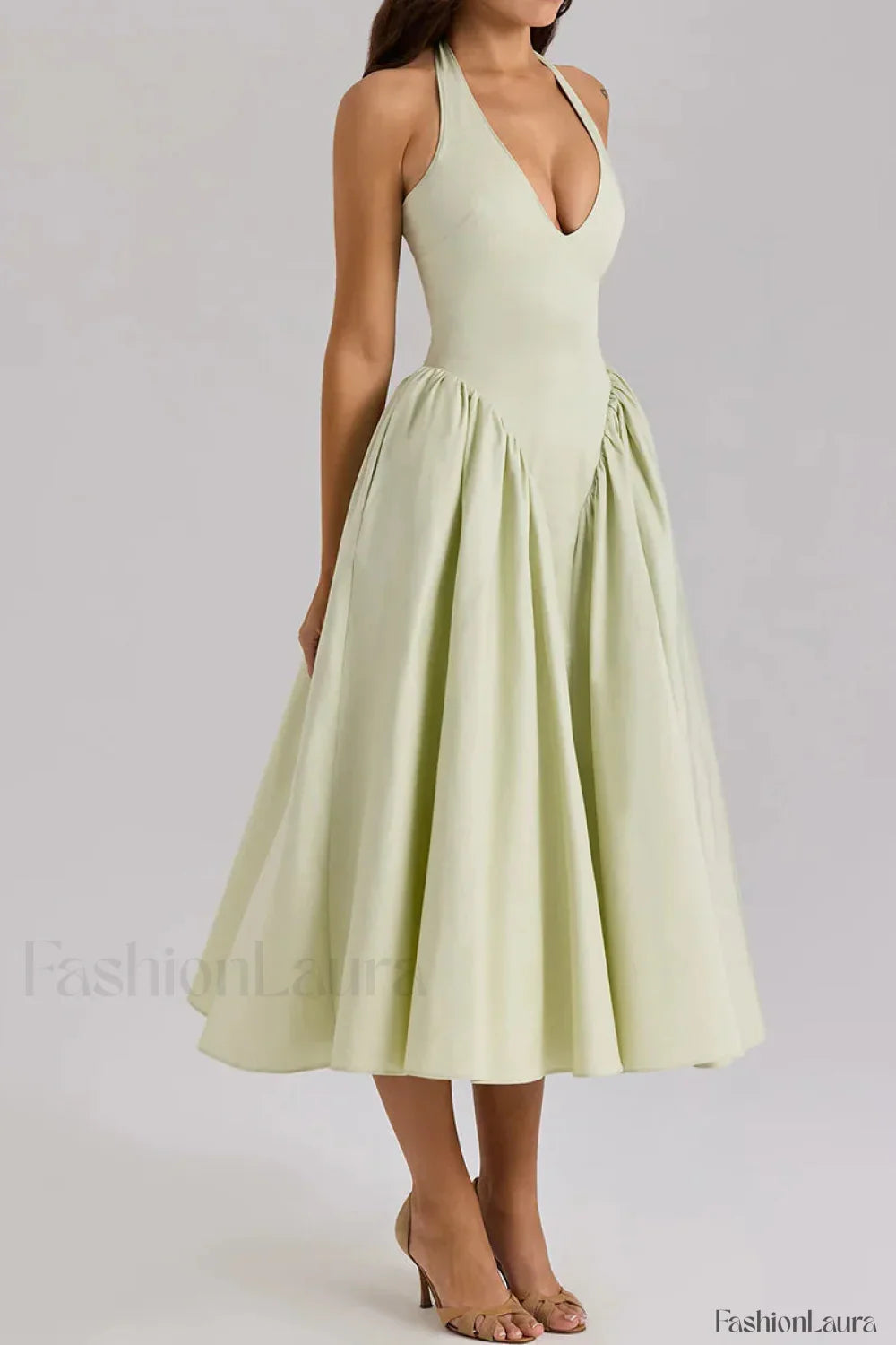 Deep V Neck Dress with Relaxed Fit and Everyday Wear Boutique Fashion Style