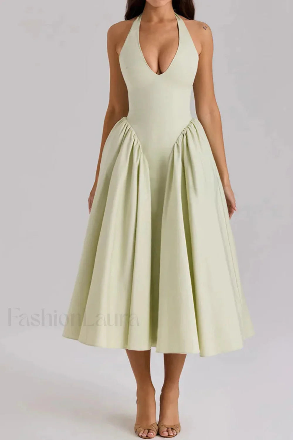 Deep V Neck Dress with Relaxed Fit and Everyday Wear Boutique Fashion Style