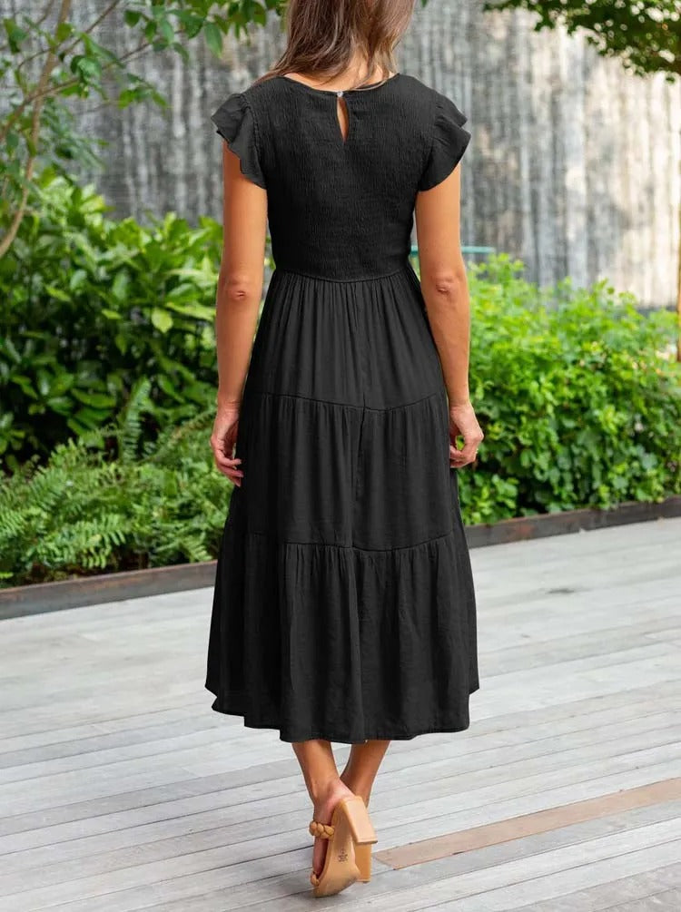 Carolina Effortless Dress Gathered Bust Chic Silhouette Collection