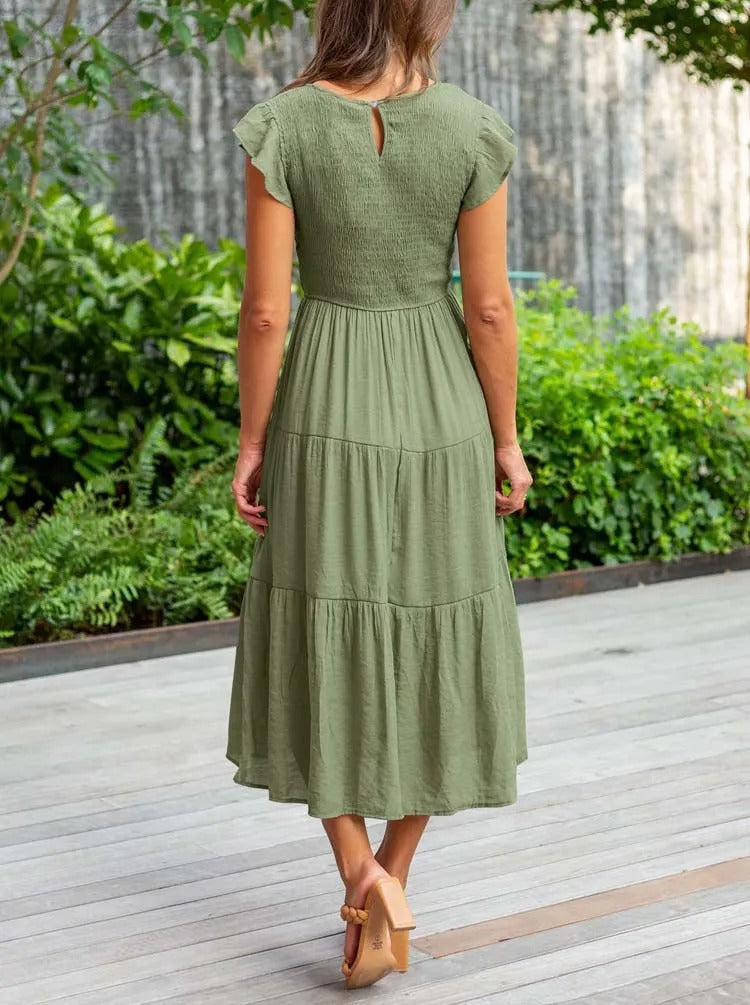 Carolina Effortless Dress Gathered Bust Chic Silhouette Collection