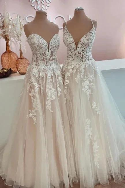 Designer Elegant A-Line Sweetheart Wedding Dresses With Lace (ZD16587)