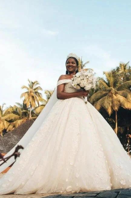Designer Princess Off-the-shoulder A-line Wedding Dresses With Lace (ZD14616)