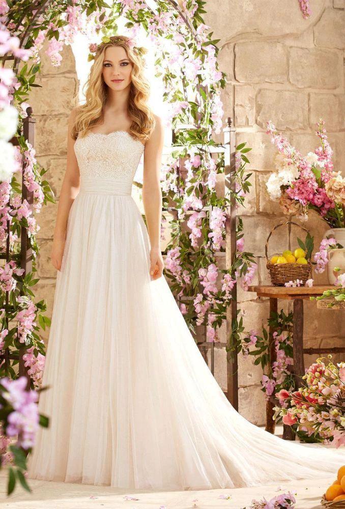 Designer Strapless A-line Long Wedding Dress (ZD13814)