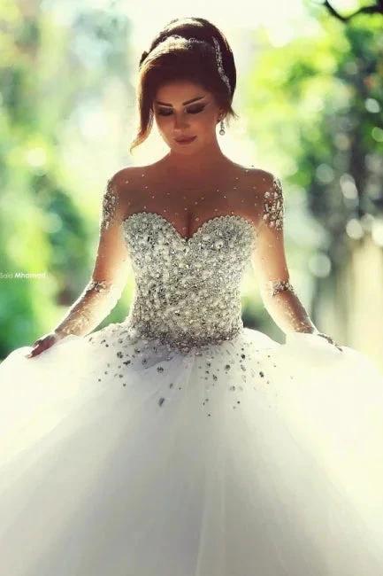 Designer Wedding Dresses With Sleeves | Luxury wedding dresses princess by misshow.com