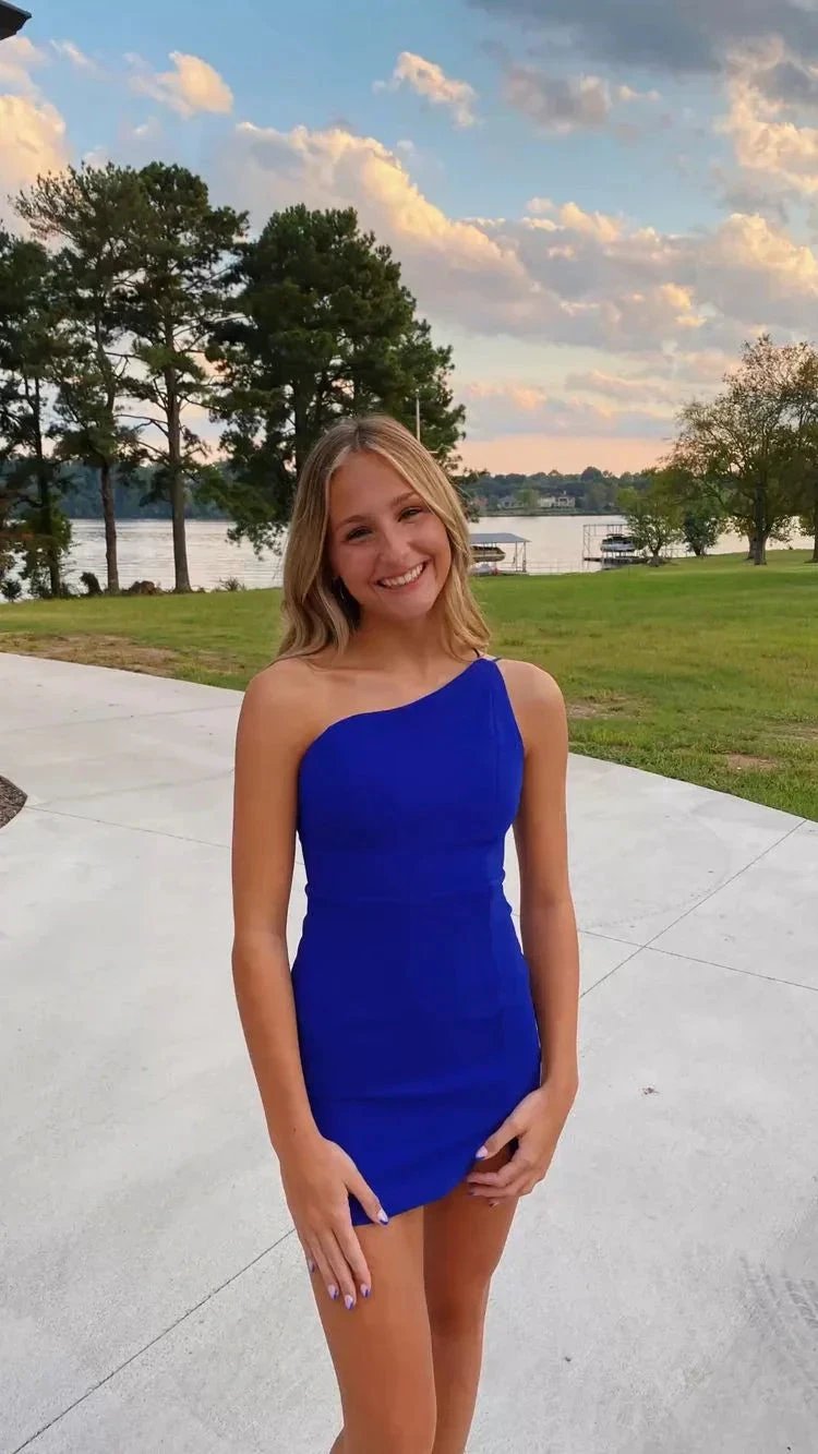 Fashion Royal Blue Sleeveless Short Homecoming Dress Y1464 by simplepromdress