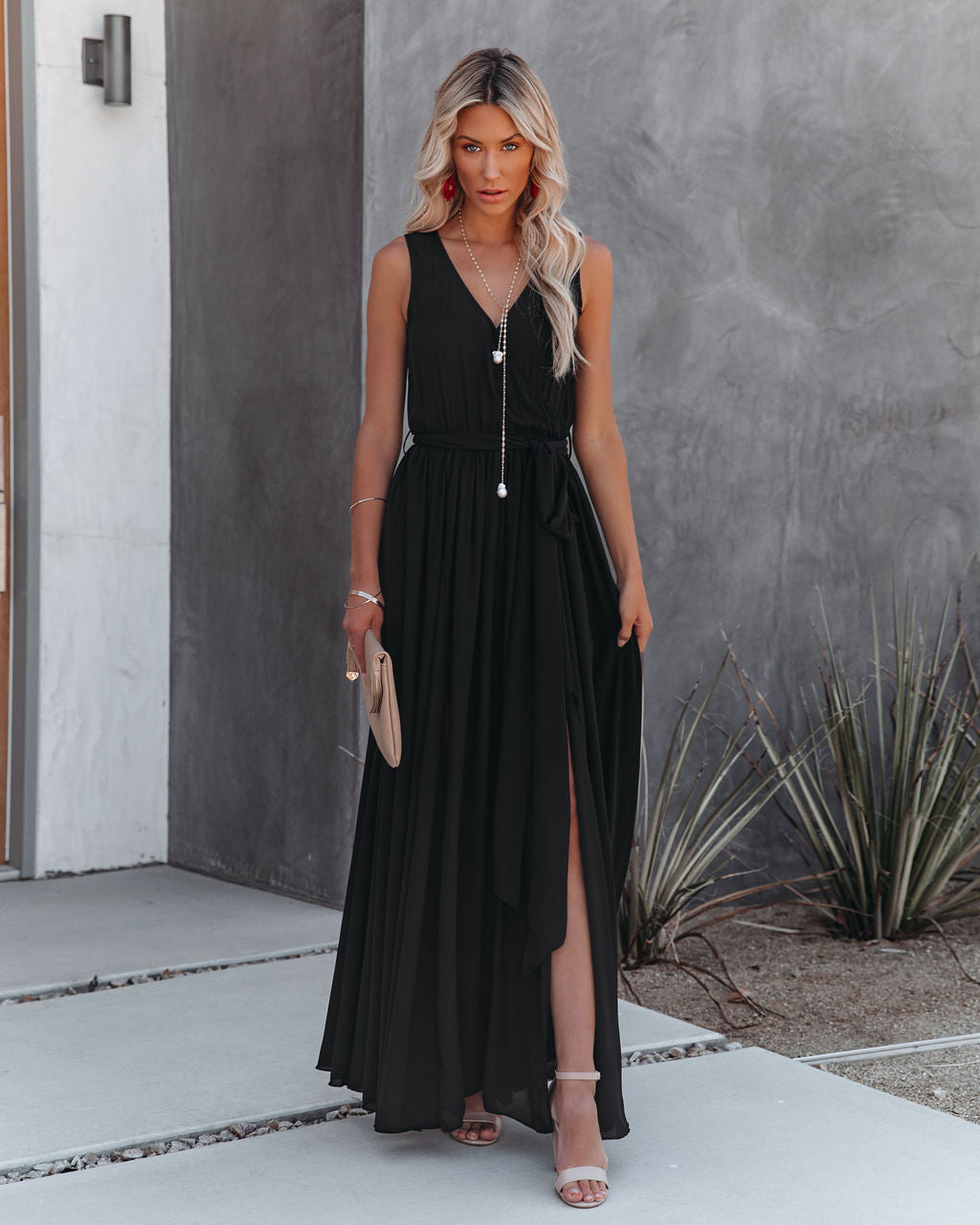Diana Sleeveless Maxi Dress Black