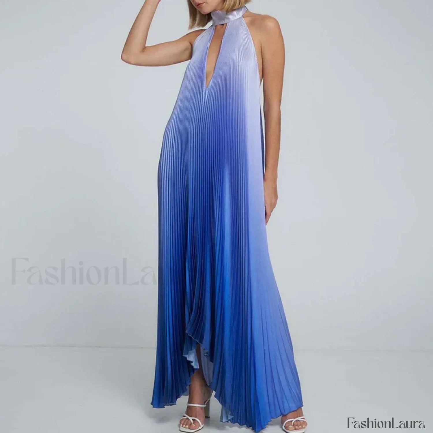 Draped Ethnic Hem Printed Maxi Dress