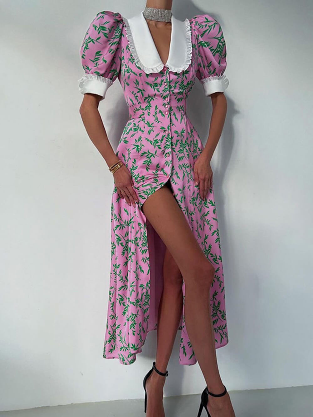 Elegant Doll Collar Fashion Mid - Length Dress