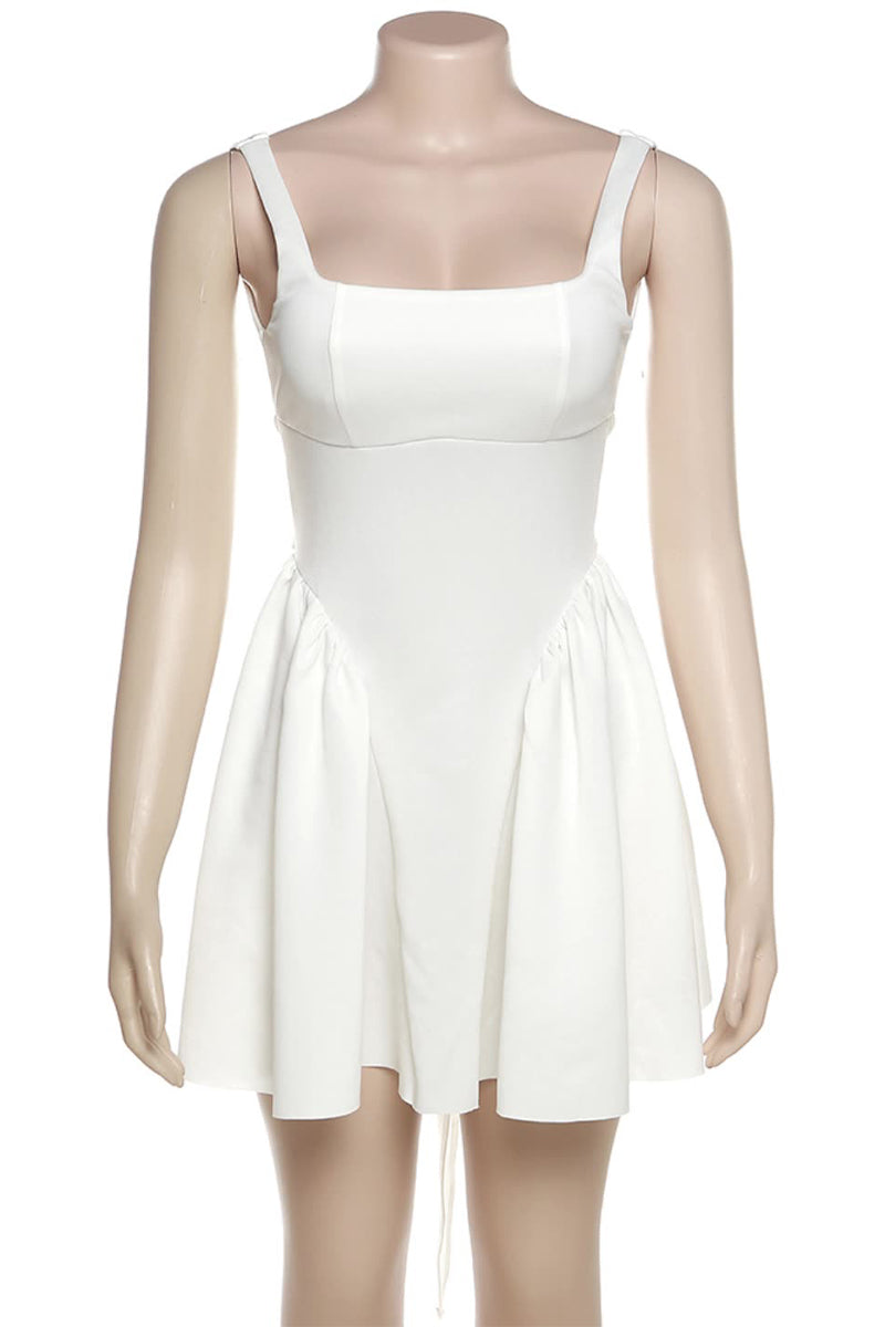Sweet Simplicity Solid Backless With Bow Square Collar Evening Dresses - View 12 | VelvetHem
