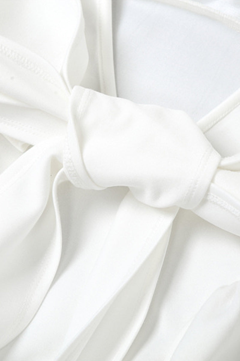 Sweet Simplicity Solid Backless With Bow Square Collar Evening Dresses - View 5 | VelvetHem