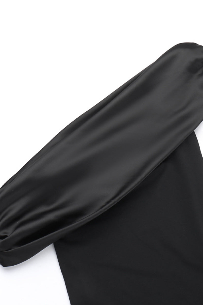 Sexy Formal Solid Mesh Oblique Collar Evening Dresses - View 2 | VelvetHem