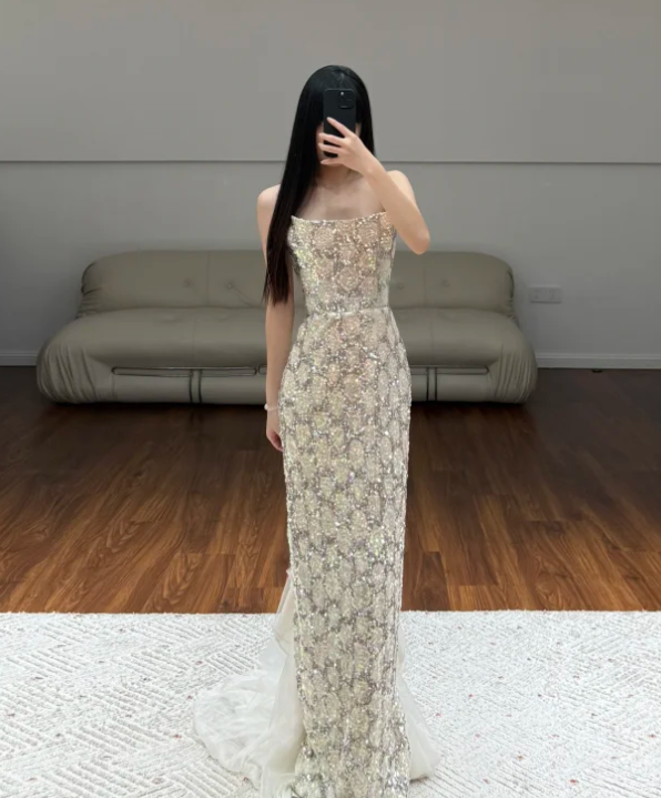 Sequin Lace Prom Party Dress Sparkle 21st Birthday Outfit Evening Dress
