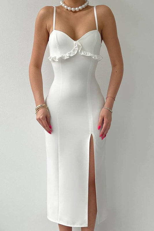 Satin Backless Bodycon Silk Dress - VelvetHem