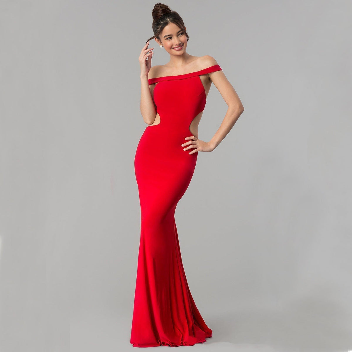 Women's Off Shoulder Maxi Evening Dress - Elegant Formal Gown - VelvetHem