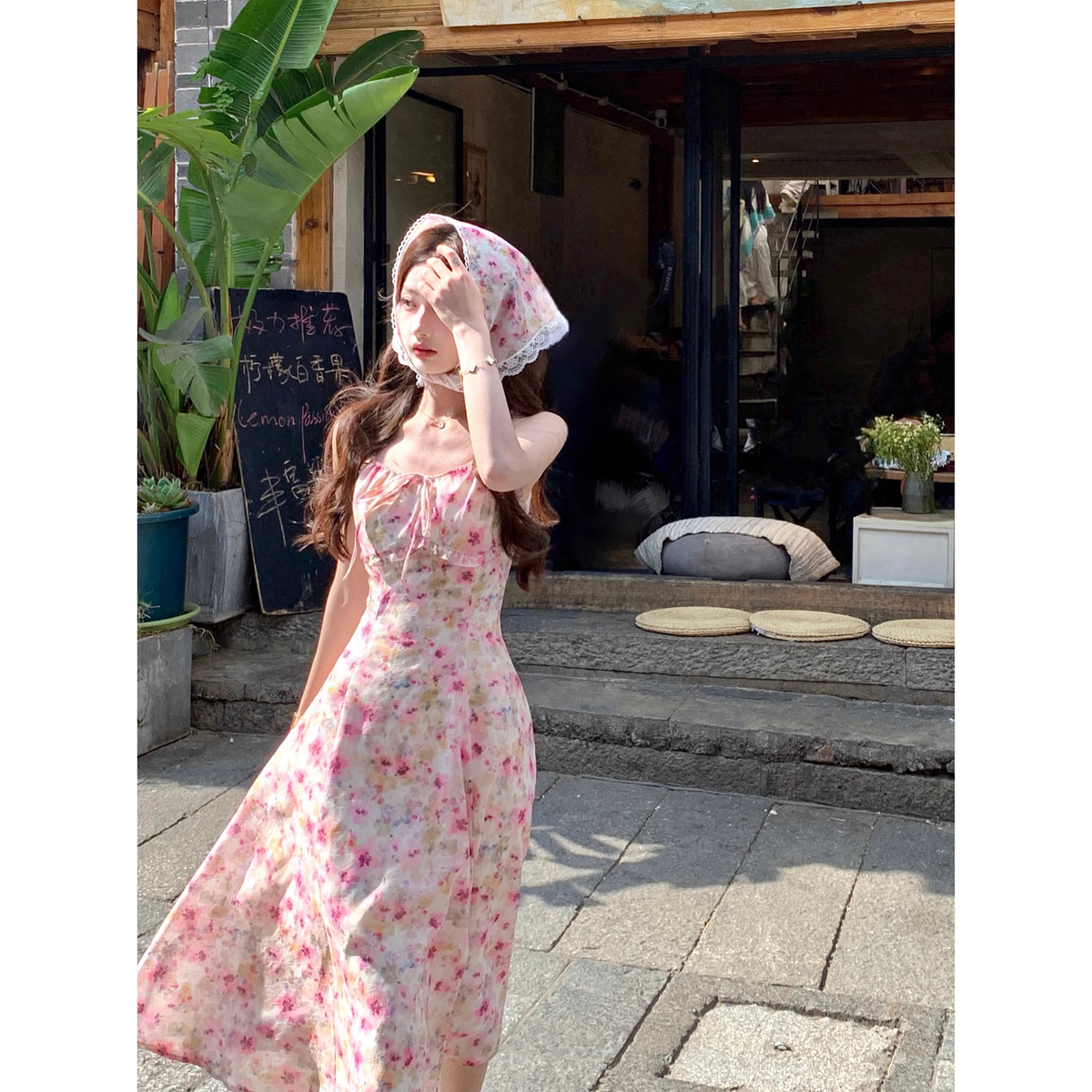 Floral print sundress, new summer long dress for women A94 - VelvetHem