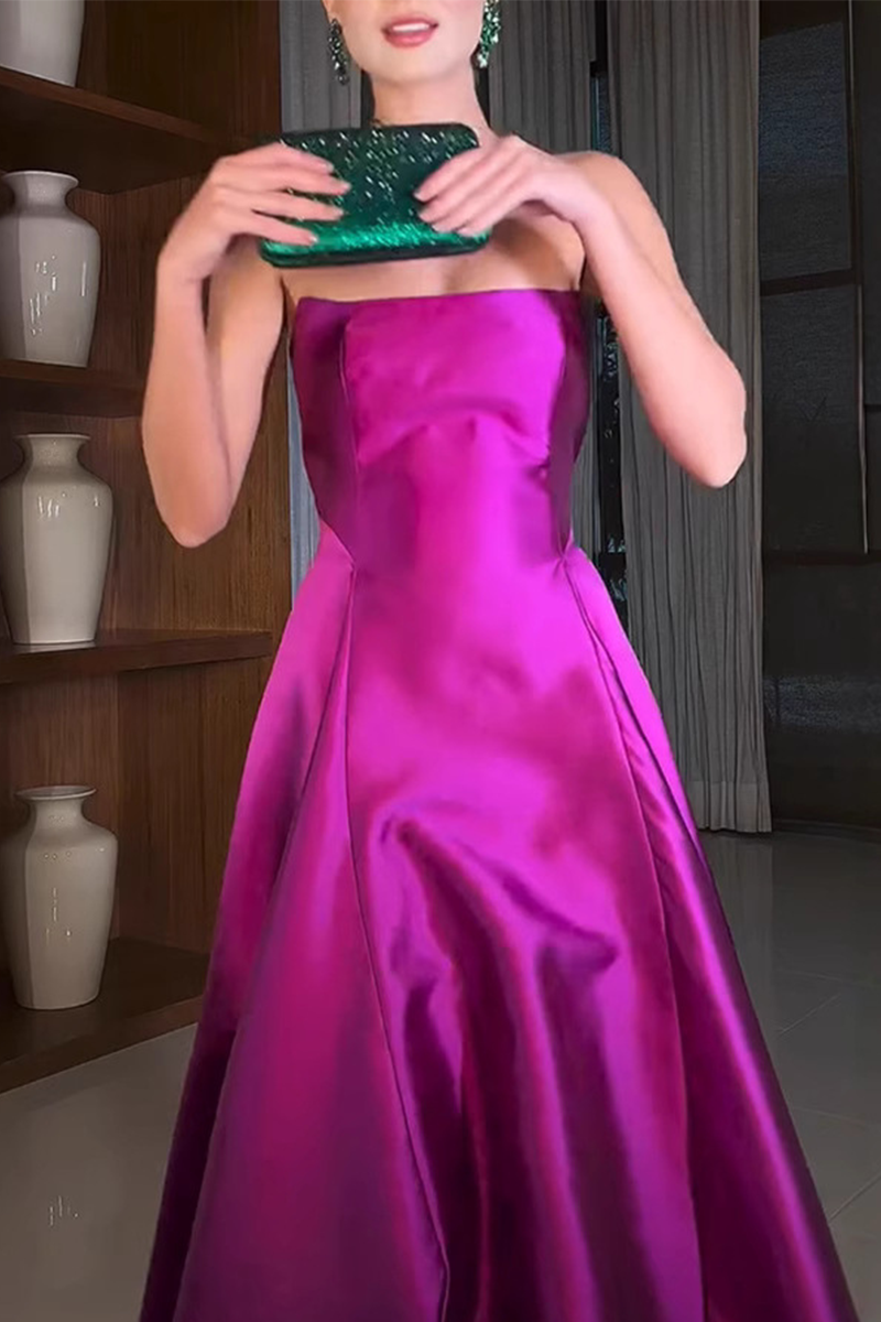 Sexy Ruched Zipper Strapless Evening Dresses - View 5 | VelvetHem