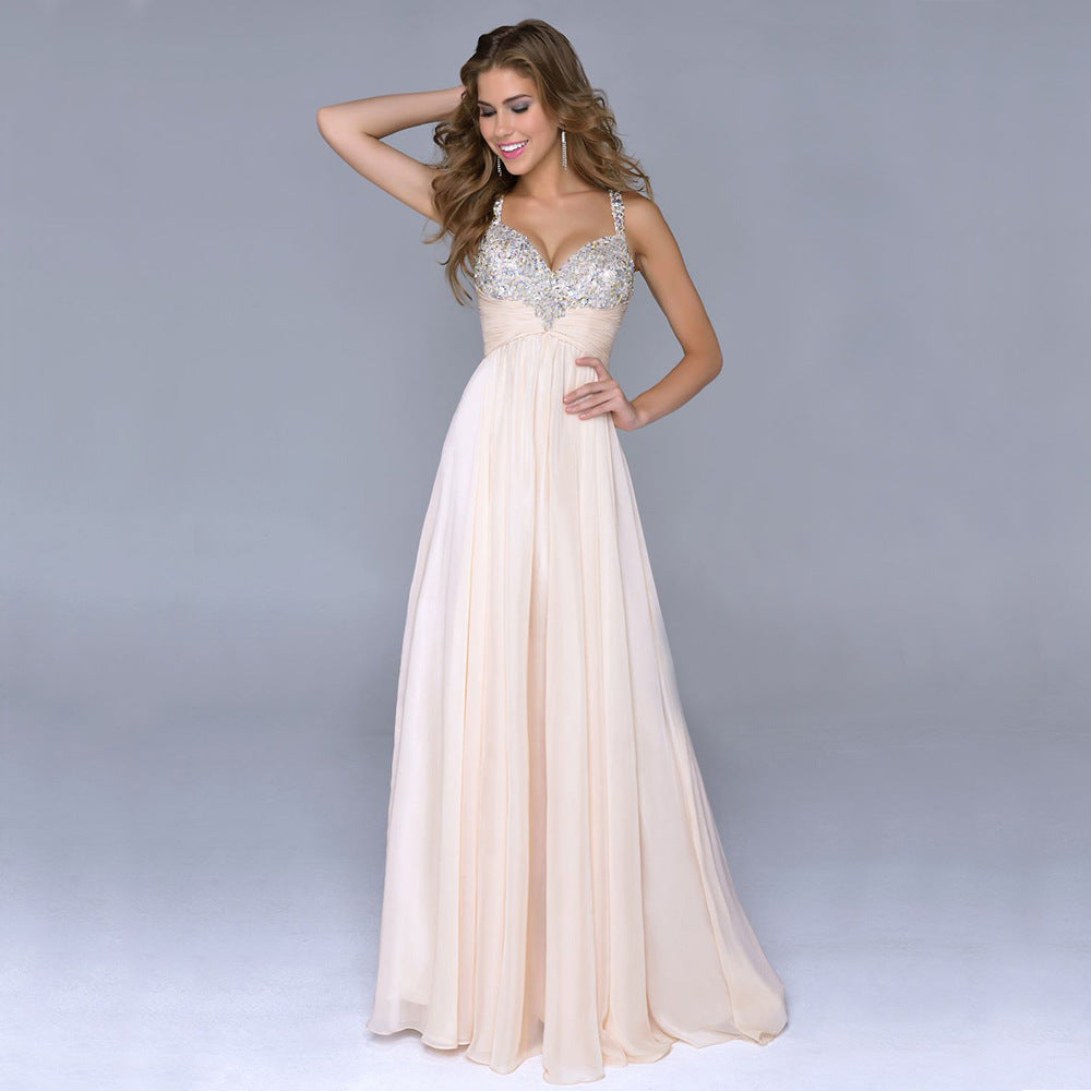 Popular Women Evening Dress Chiffon Sequin Sling Dress - View 4 | VelvetHem