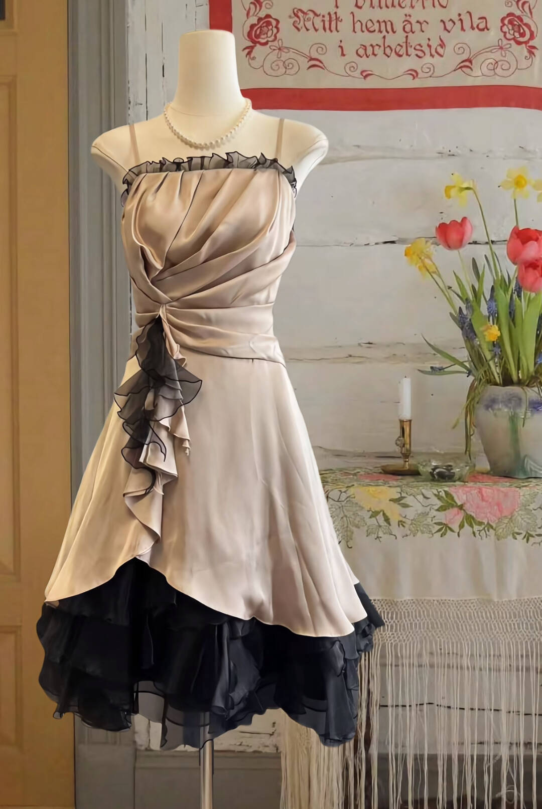 Spaghetti Straps A Line Ruffle Homecoming Dress Short Birthday Dress J8403