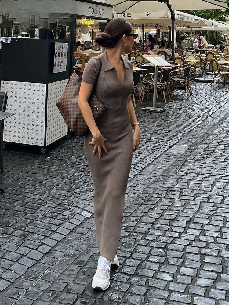 Solid Color Sleeveless Midi Dress - View 6 | VelvetHem