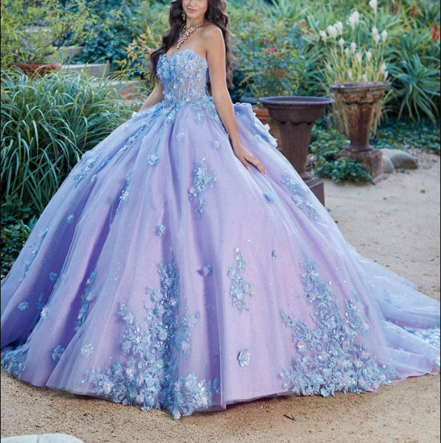 Luxury Tulle Appliques Quinceanera Dress Charming Sweet 16 Dress Ball Gown - View 2 | FashionDia