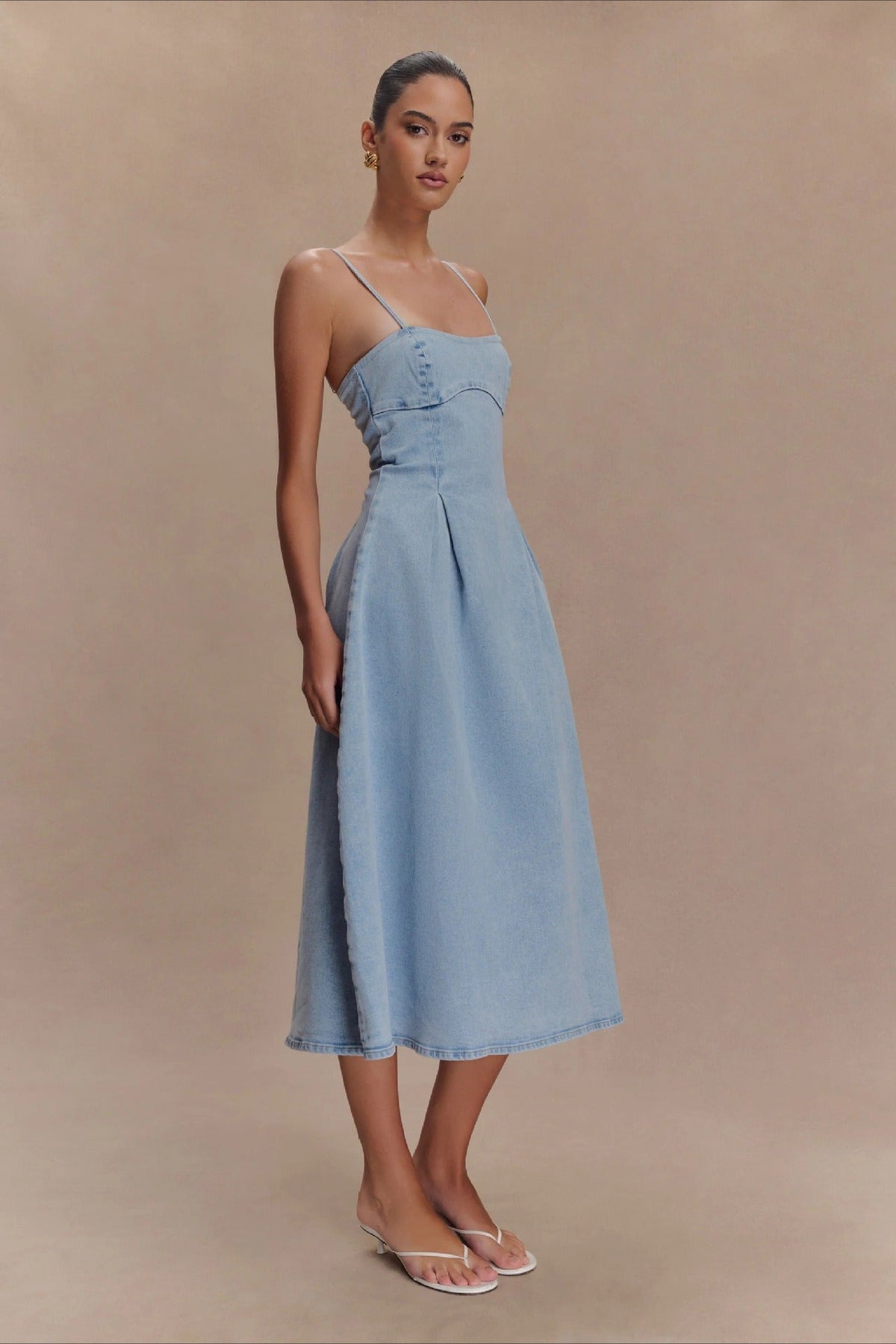 Strapless Denim Dress - View 2 | VelvetHem
