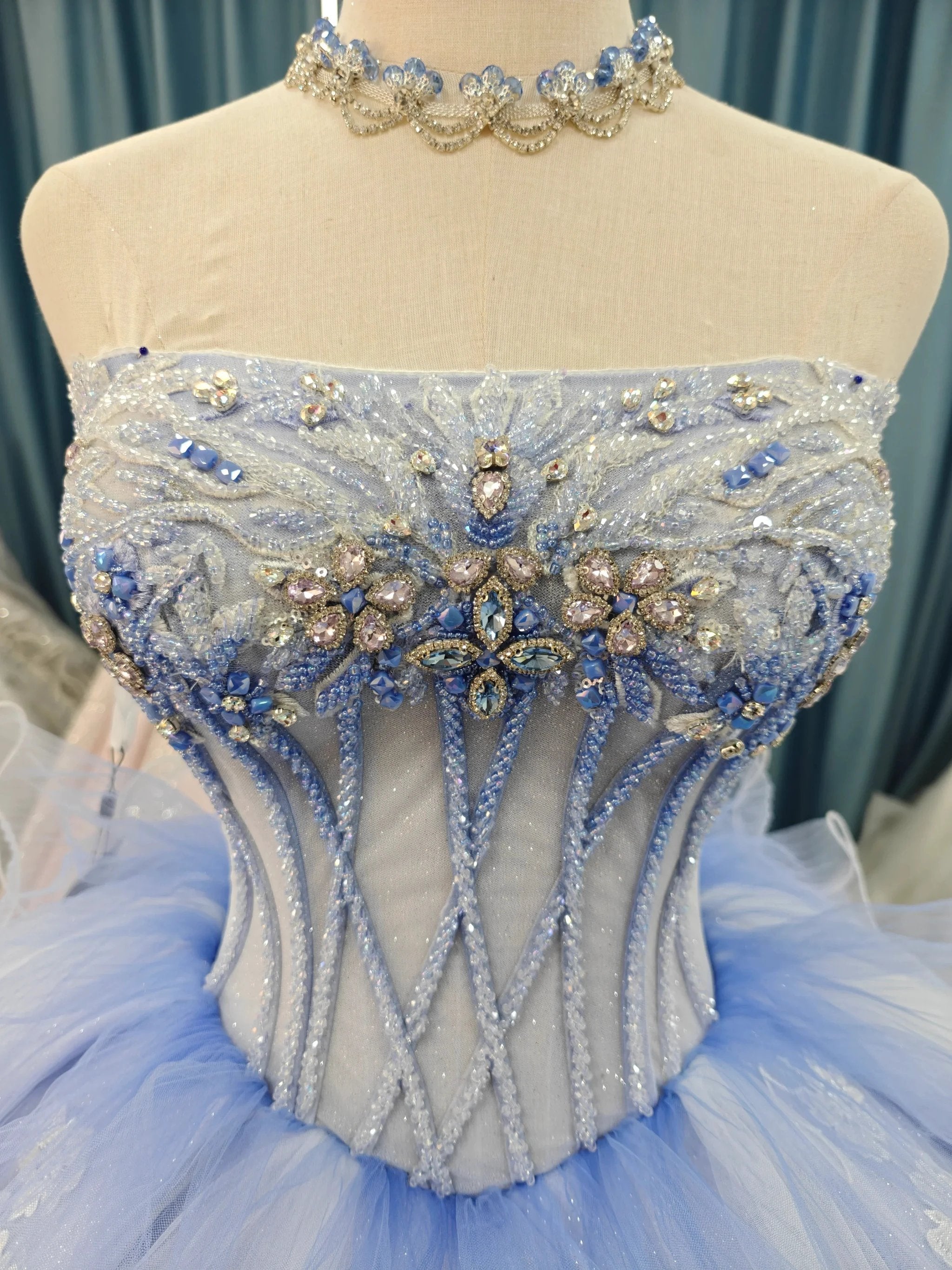 Azure Frost Lotus Ballgown Ye-2041 by ZAPDRESS