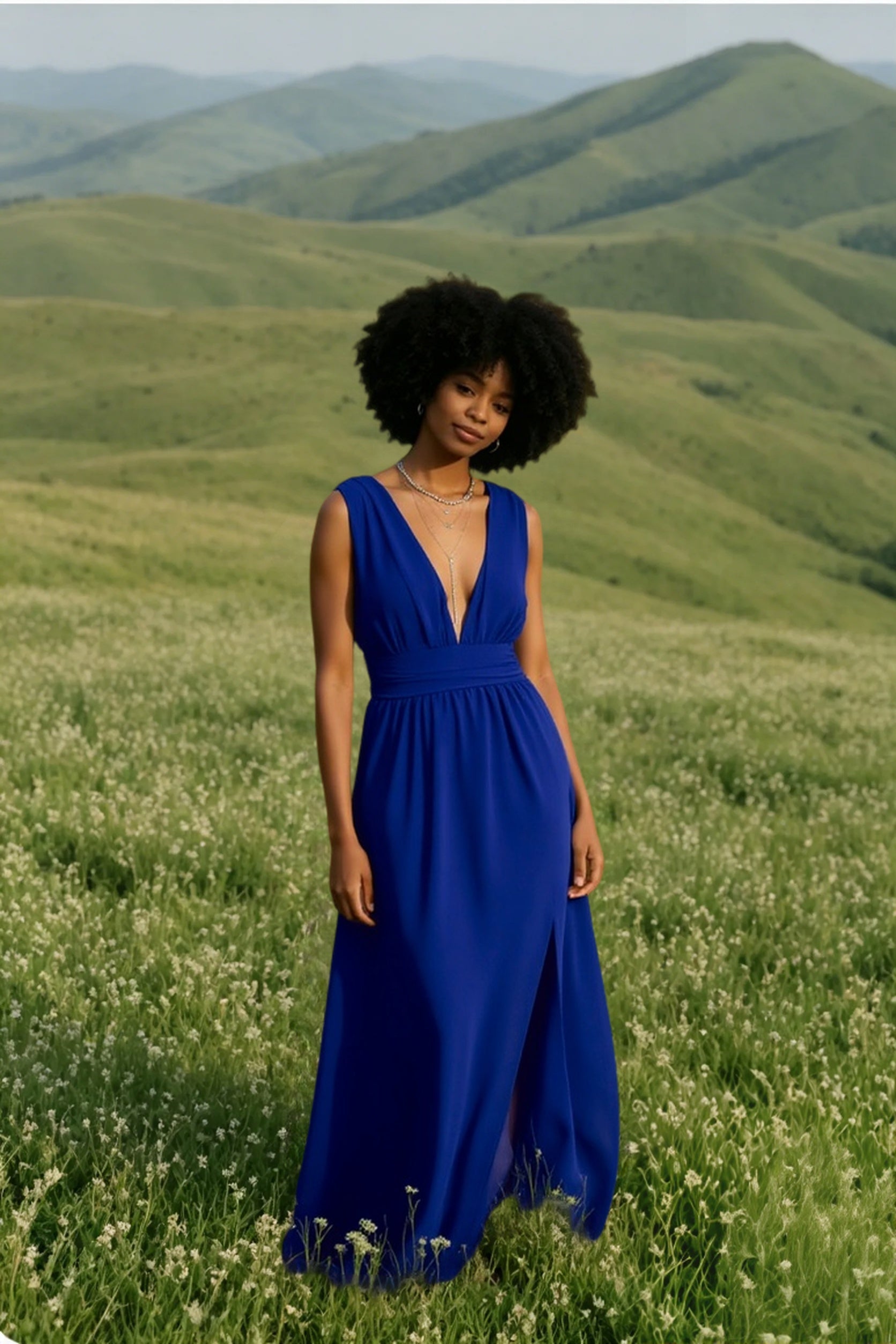 DressBetty - Solid Women Fall Sleeveless Deep V-Neck Dresses