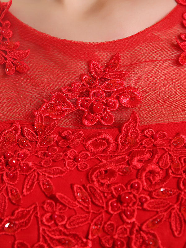 Eleagnt Evening Dresses Soft Pink Lace Applique Evening Dresses Chiffon Sleeveless Sash Floor-Length Formal Gowns