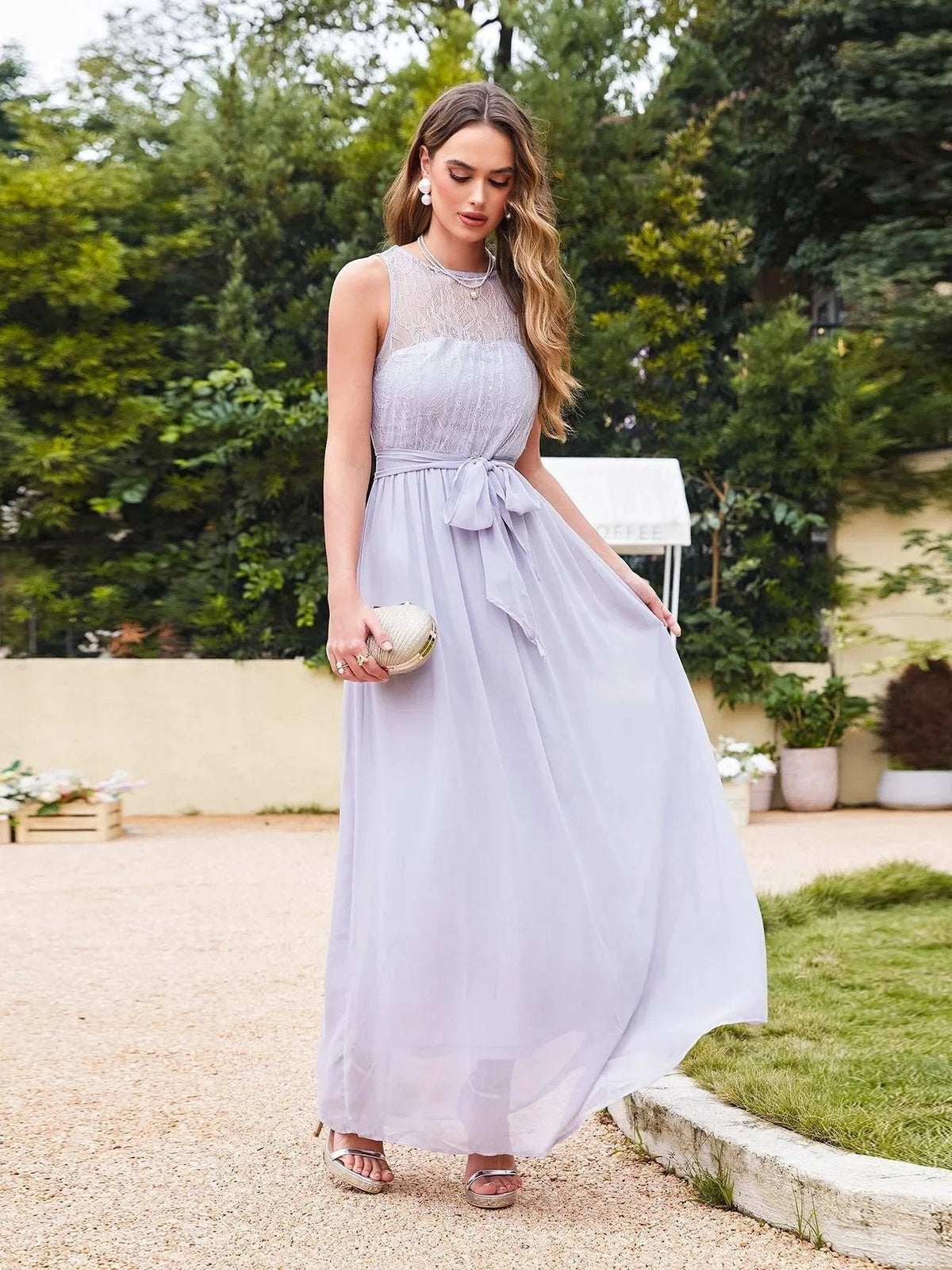 Elegant A-Line Scoop Sleeveless Chiffon Bridesmaid Dresses (ZD12857)