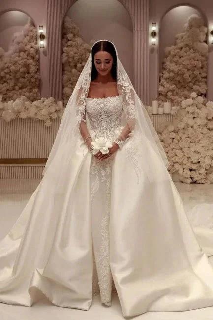 Elegant A-Line Tulle Scoop Sleeveless White Wedding Dress With Appliques (ZD16618)