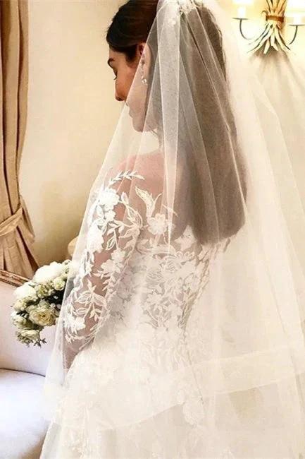 Elegant A Line Wedding Dresses With Sleeves Wedding dresses with lace (ZD16606) - View 4 | VelvetHem