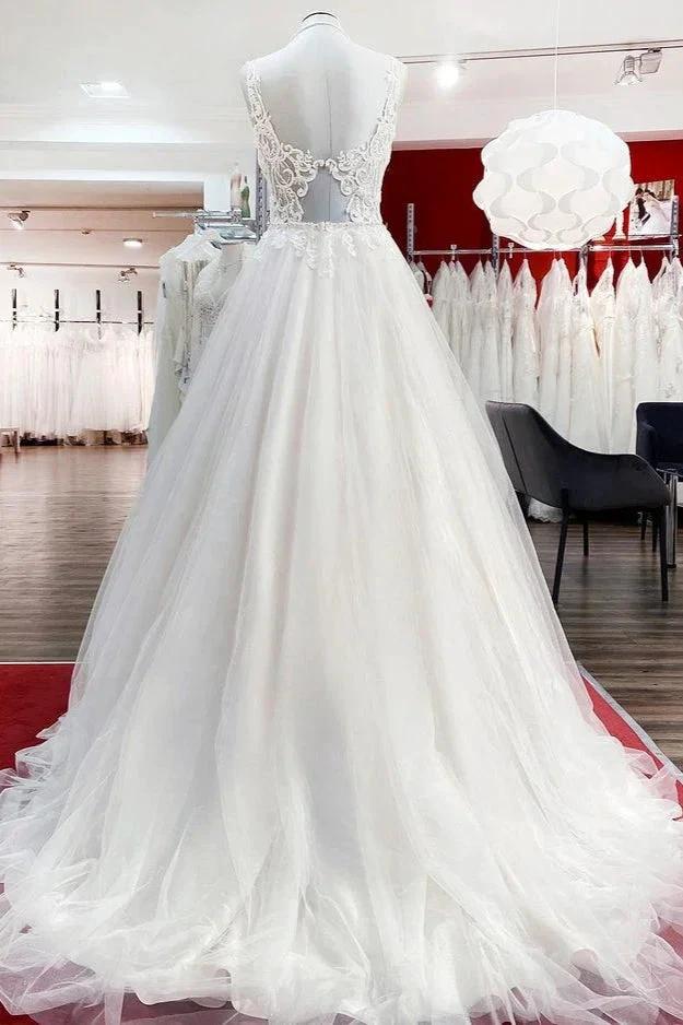 Elegant Long A-line Princess Tulle Sweetheart Ruffles Wedding Dress (ZD15272)