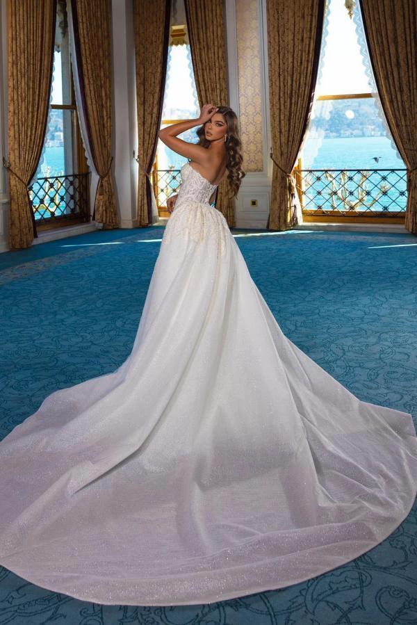 Elegant Long Mermaid Sweetheart Lace Wedding Dress with Detachable Train (ZD14361)