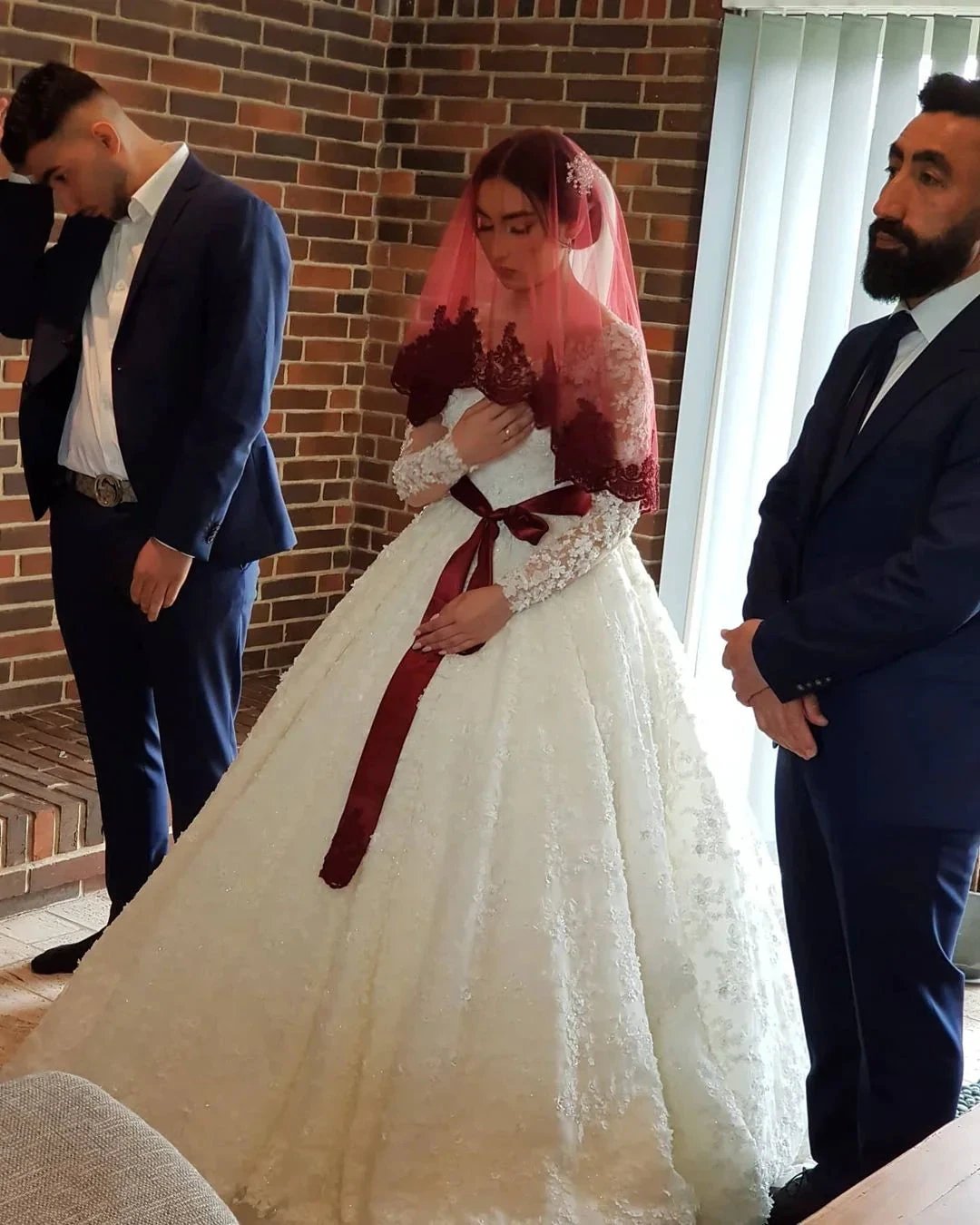Elegant Long Princess Tulle Lace Wedding Dresses with Sleeves (ZD15040) - View 7 | VelvetHem