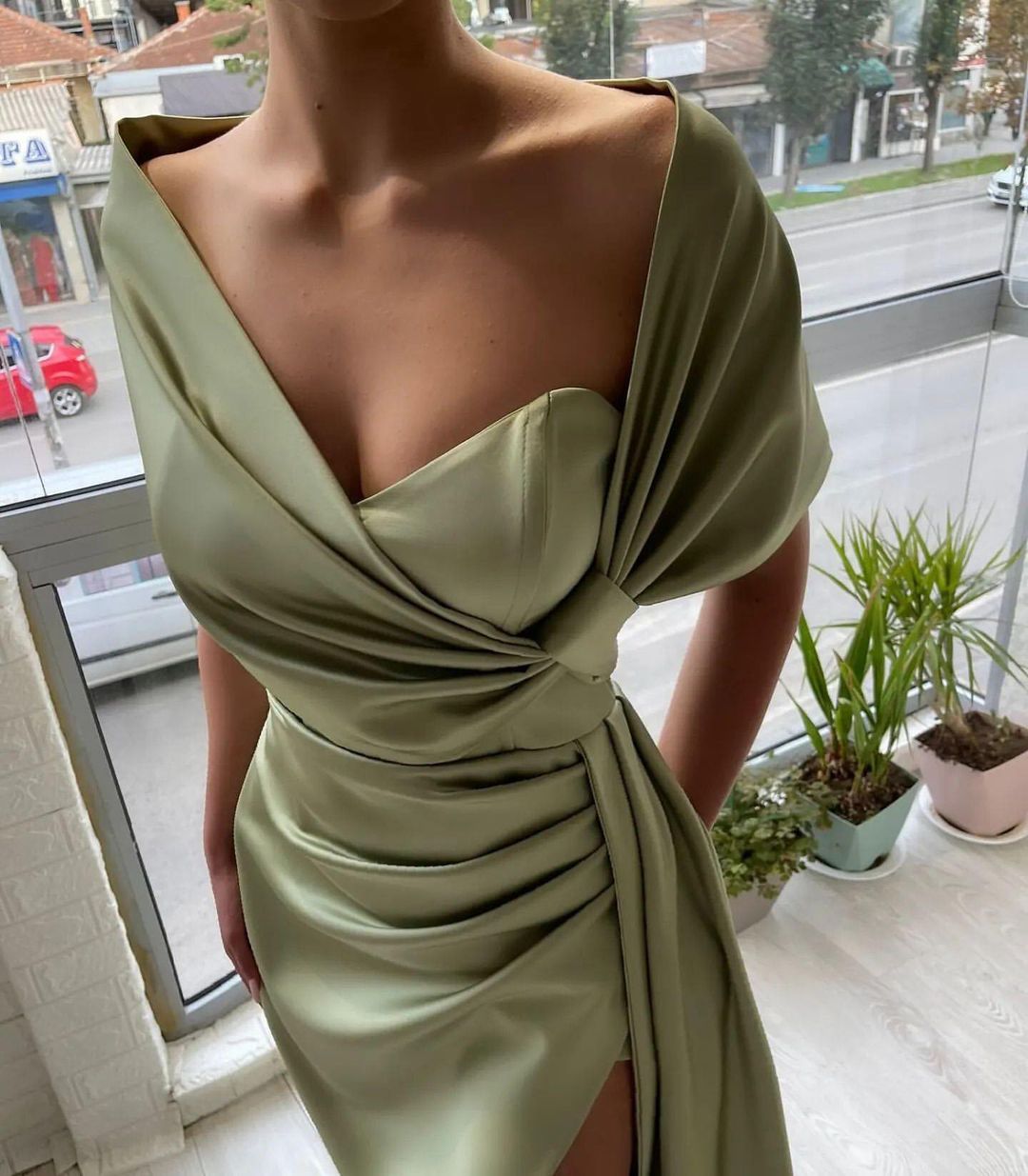 Elegant Portrait A-Line Prom Dresses With Ruffles Long