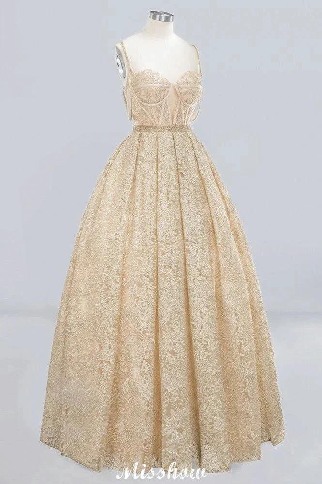 Elegant Tulle Lace Ball Gown Shaghetti Sweetheart Sleevless Wedding Dress (ZD13992) - View 4 | VelvetHem
