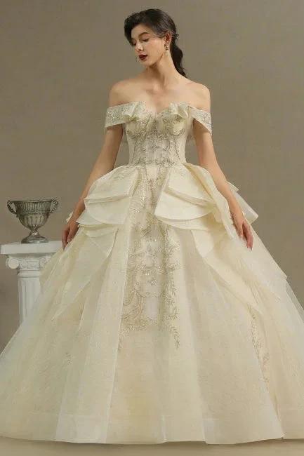 Elegant wedding dresses princess | Wedding dresses with lace by misshow.com
