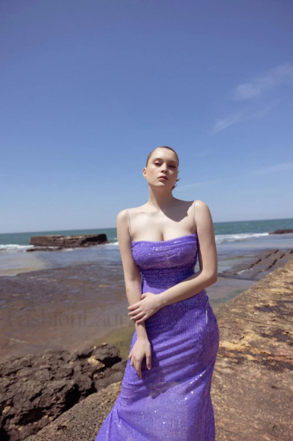 Emilina Sequin Stylish Backless Maxi Dress